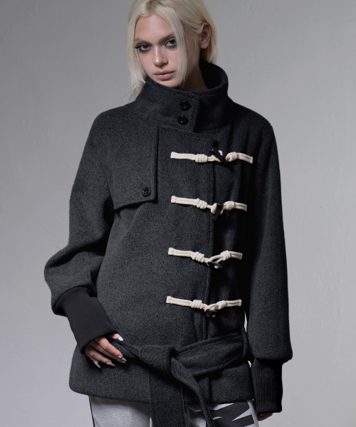 HIGH-NECK TOGGLE HALF COAT (MELANGE GRAY) F26ZA505