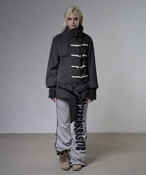 HIGH-NECK TOGGLE HALF COAT (MELANGE GRAY) F26ZA505