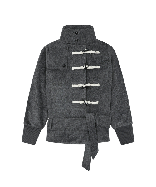 HIGH-NECK TOGGLE HALF COAT (MELANGE GRAY) F26ZA505
