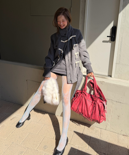 HIGH-NECK TOGGLE HALF COAT (MELANGE GRAY) F26ZA505