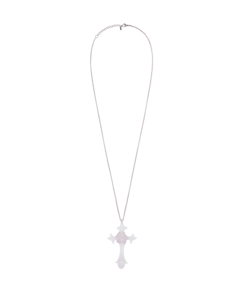 RL ROSE CROSS NECKLACE(PURPLE)