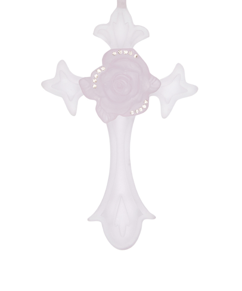 RL ROSE CROSS NECKLACE(PURPLE)