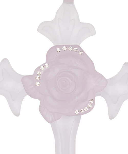 RL ROSE CROSS NECKLACE(PURPLE)