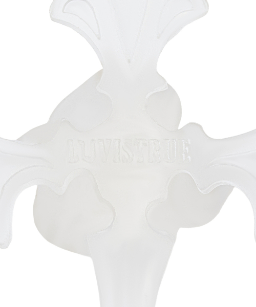 RL ROSE CROSS NECKLACE(WHITE)