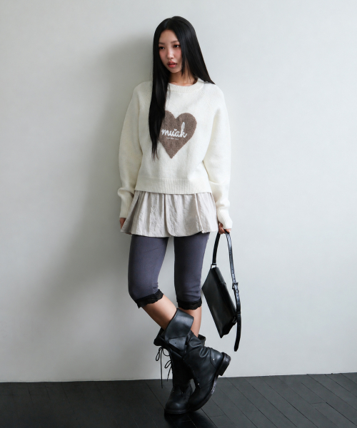 HEART JACQUARD RAGLAN KNIT [IVORY]