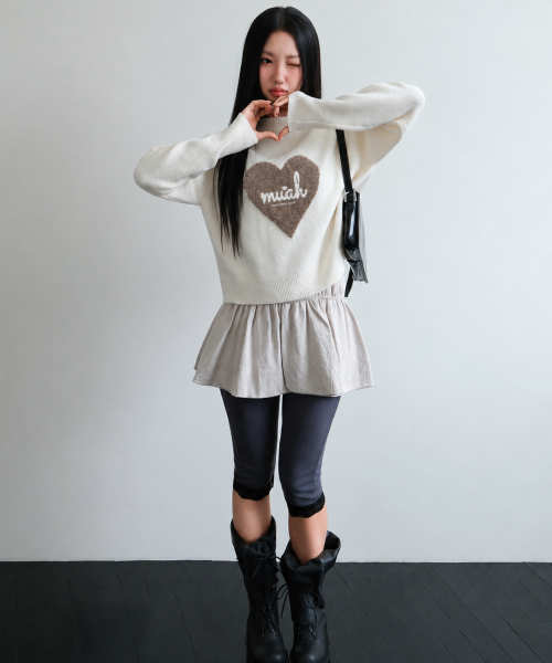 HEART JACQUARD RAGLAN KNIT [IVORY]