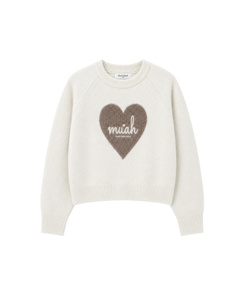 HEART JACQUARD RAGLAN KNIT [IVORY]