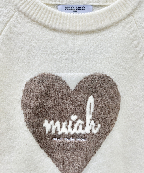 HEART JACQUARD RAGLAN KNIT [IVORY]