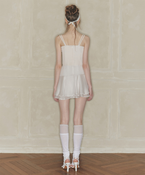 HEART RIBBON DRESS cream
