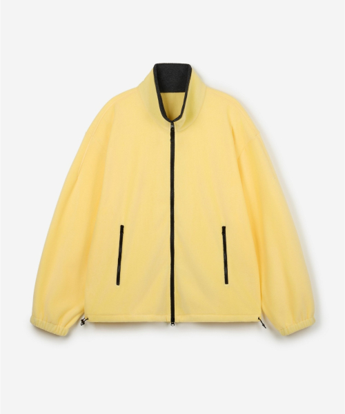 Oversized Fleece Zip-Up Jacket (Butter Yellow) TNJU6F110Y2