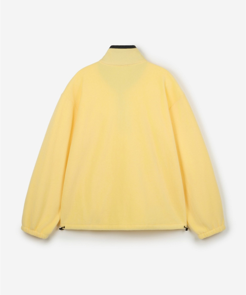 Oversized Fleece Zip-Up Jacket (Butter Yellow) TNJU6F110Y2