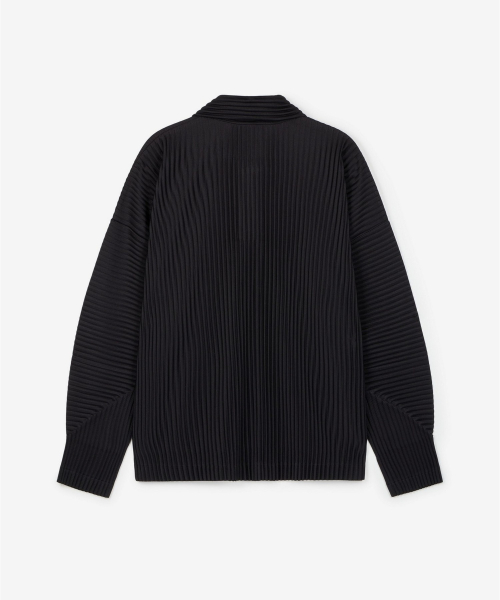 Yoyogi Pleats Collared T-Shirt (Black) TNTS6F103BK