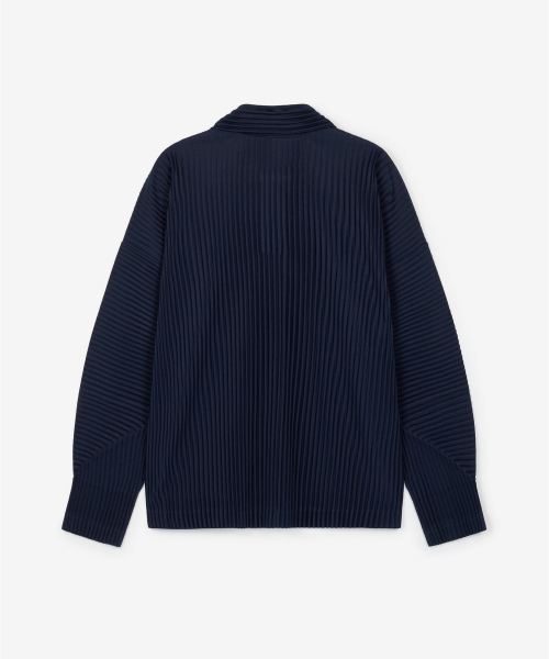 Yoyogi Pleats Collared T-Shirt (Navy) TNTS6F103N2
