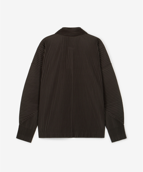 Yoyogi Pleats Collared T-Shirt (Brown) TNTS6F103W2