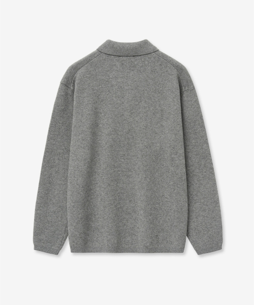 Cashmere Blended Essential Polo Knit Top (Grey) TNSW6F110G2