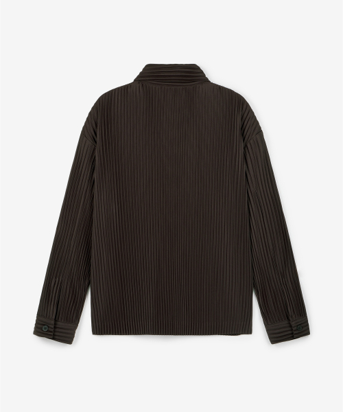 Yoyogi Pleats Overshirt (Brown) TNSH6F107W2