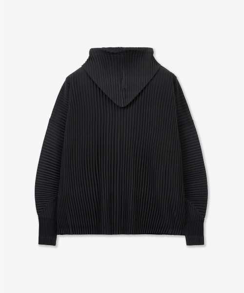 Yoyogi Pleats Hooded Zip-Up (Black) TNJU6F112BK