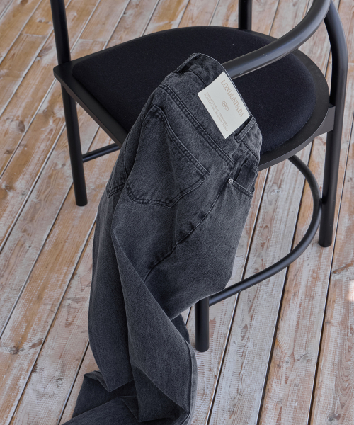 Essential Straight Jeans, CHARCOAL GREY