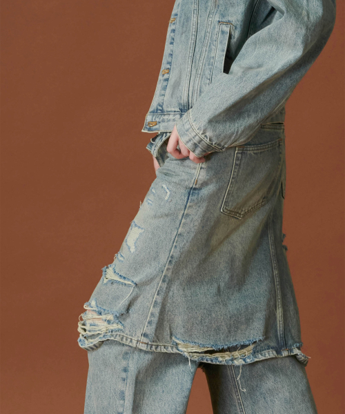 Paint Denim Skirt