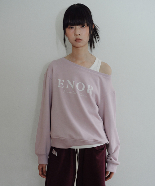 [CORE] OFF-SHOULDER LOGO SWEATSHIRT - PINK
