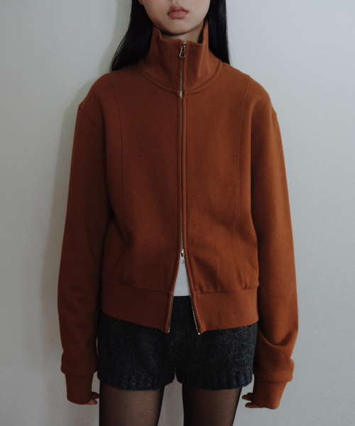 [CORE] HIGH NECK TWO-WAY ZIP-UP - CAMEL