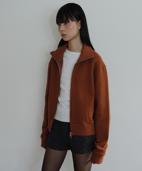 [CORE] HIGH NECK TWO-WAY ZIP-UP - CAMEL