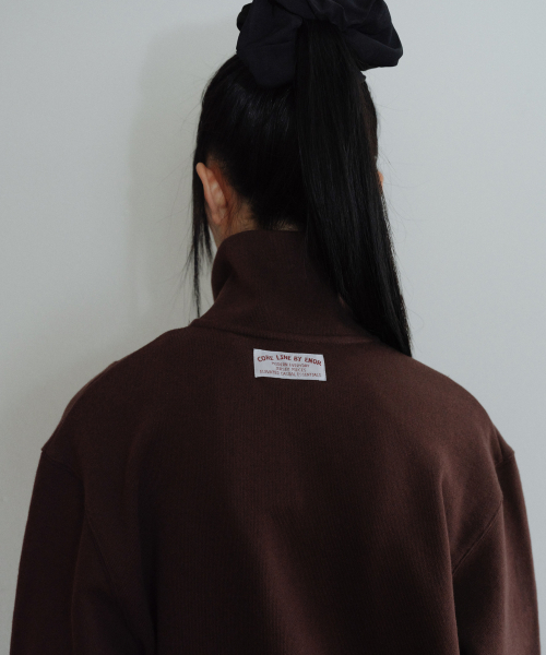 [CORE] HIGH NECK TWO-WAY ZIP-UP - BROWN