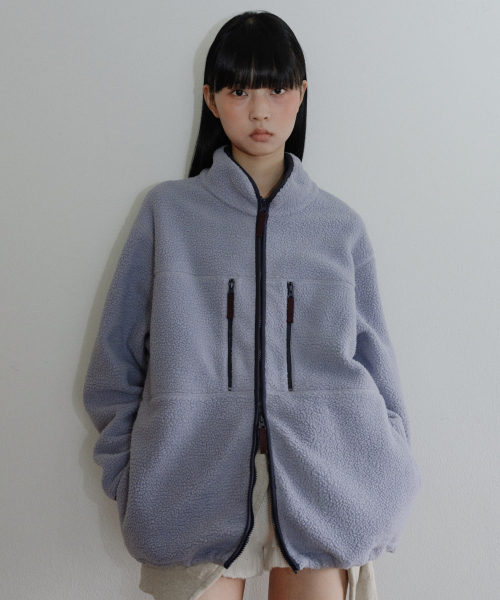 [CORE] UTILITY FLEECE ZIP-UP - LIGHT BLUE
