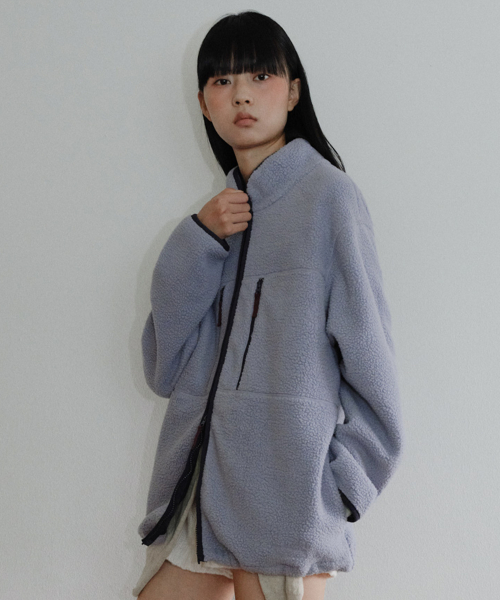 [CORE] UTILITY FLEECE ZIP-UP - LIGHT BLUE