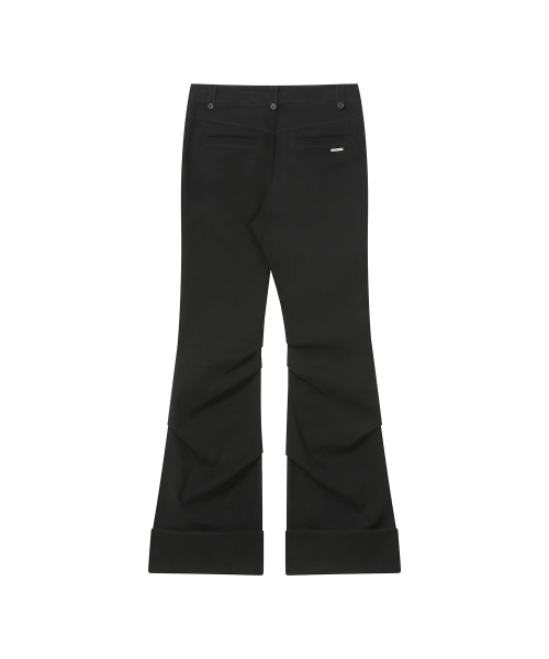 Big folding bootscut pants BLACK