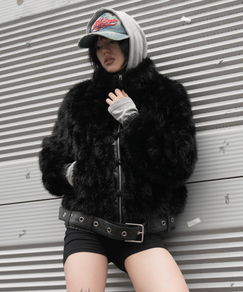 토글 레더 퍼 자켓 (BLACK) F26ZA503