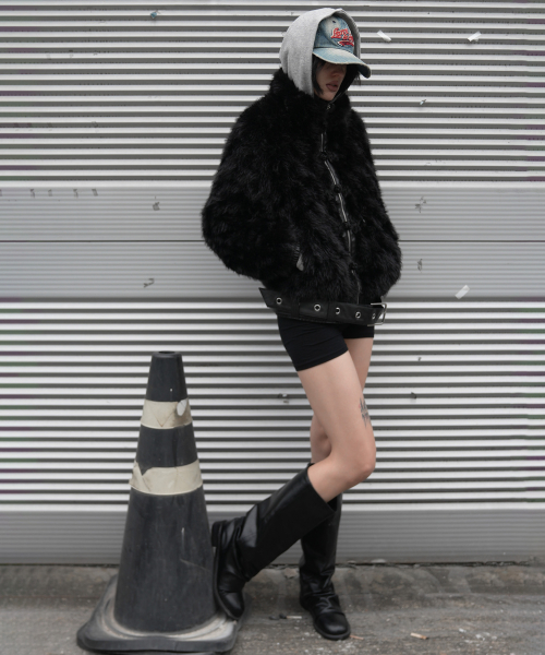 토글 레더 퍼 자켓 (BLACK) F26ZA503