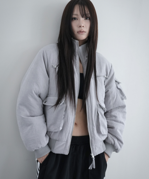 하이넥 빈티지 퀄팅 자켓 (GRAY) F26ZA502