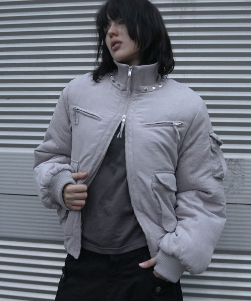 하이넥 빈티지 퀄팅 자켓 (GRAY) F26ZA502