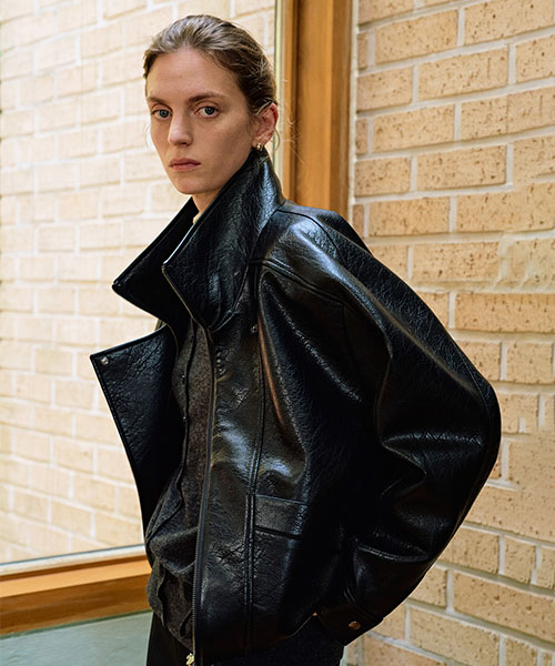 High-Neck Pocket Leather Jumper NEL6XM206_10