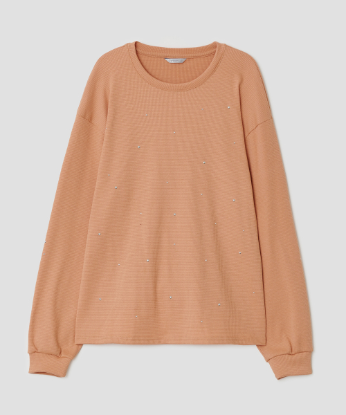 Textured Hotfix Top [Orange]