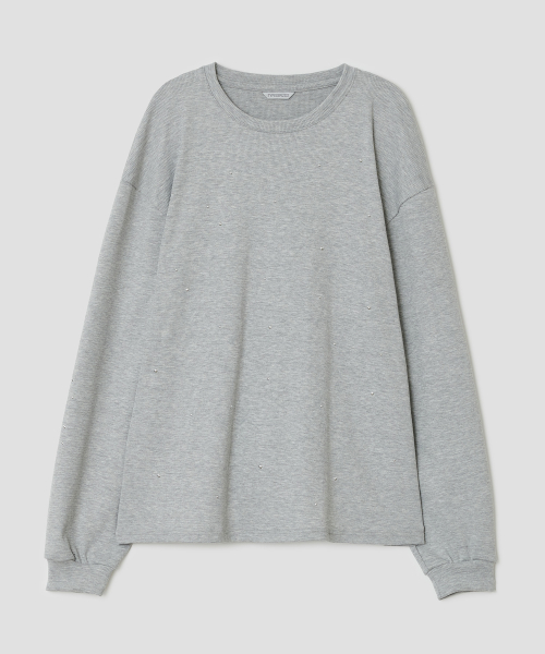 Textured Hotfix Top [Gray]