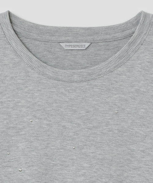 Textured Hotfix Top [Gray]