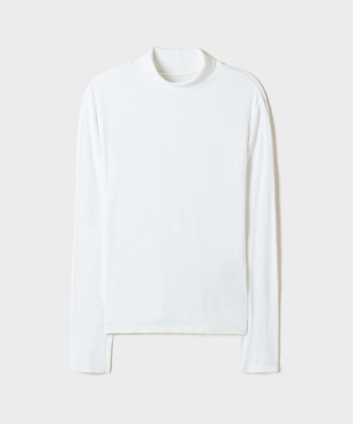 [Soft Viscose] Ribbed Turtleneck Long-Sleeve Tee_SPLWG4TG01