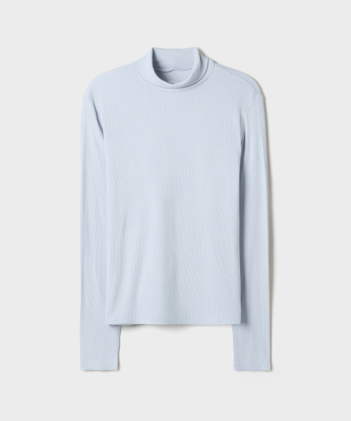 [Soft Viscose] Ribbed Turtleneck Long-Sleeve Tee_SPLWG4TG01