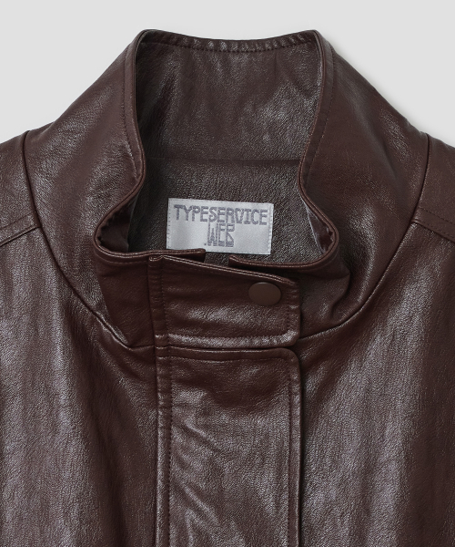 Faux Leather Blouson [Burgundy]