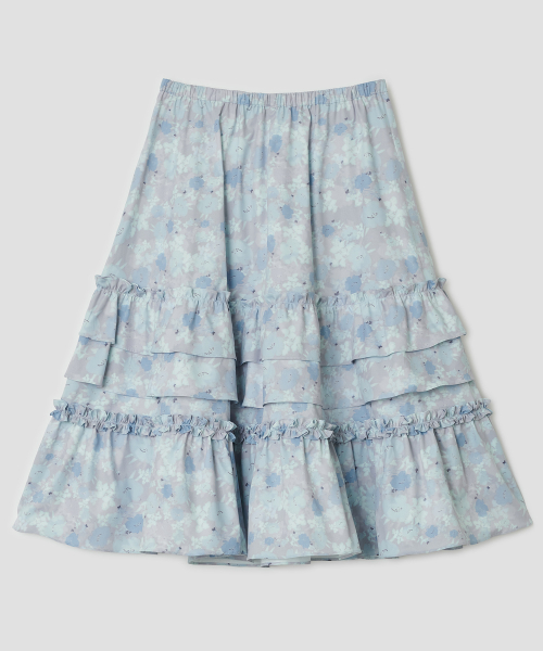 Powder Mist Tiered Skirt [Gray]