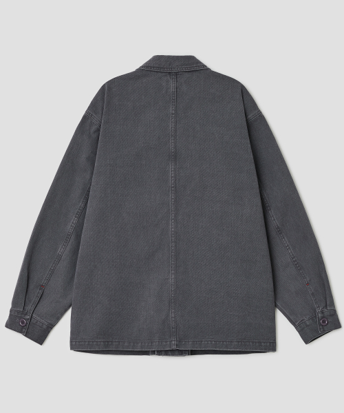 Washed Pocket Work Jacket [Charcoal]