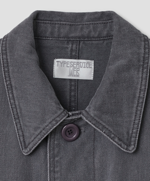 Washed Pocket Work Jacket [Charcoal]