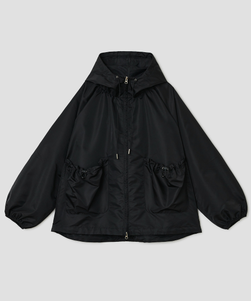 Drawstring Hood Jacket [Black]