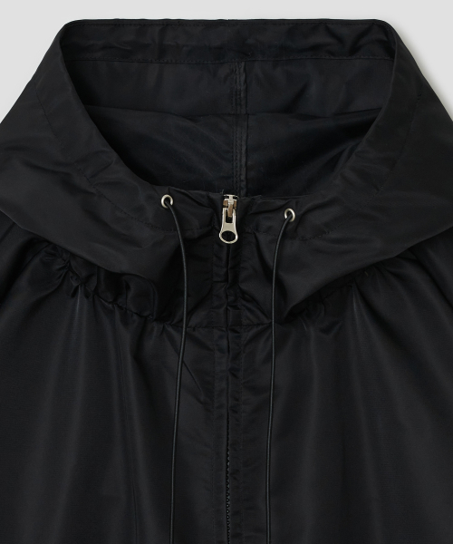 Drawstring Hood Jacket [Black]