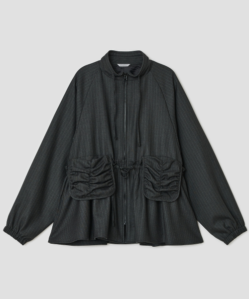 Shirred Pocket Jacket [Charcoal]