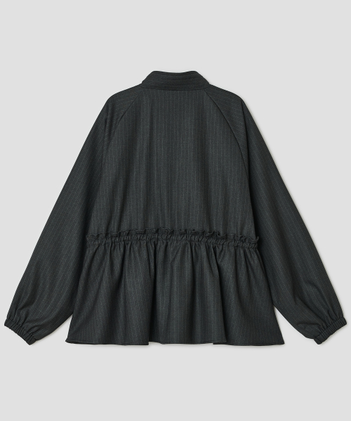 Shirred Pocket Jacket [Charcoal]
