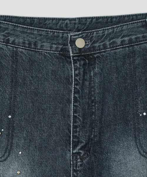 Rivet Splash Denim Pants [Blue]