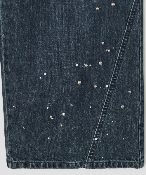 Rivet Splash Denim Pants [Blue]